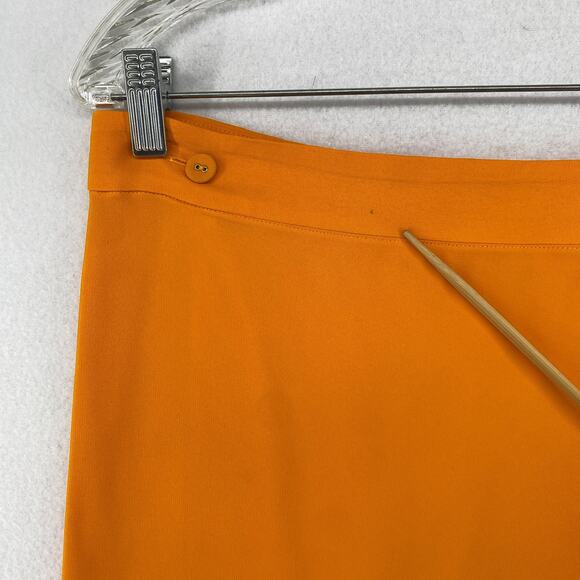 RODEBJER Skirt M Hazel Twill Wrap Midi Ruffled Flounce Tie Side Viscose Orange - Picture 12 of 15